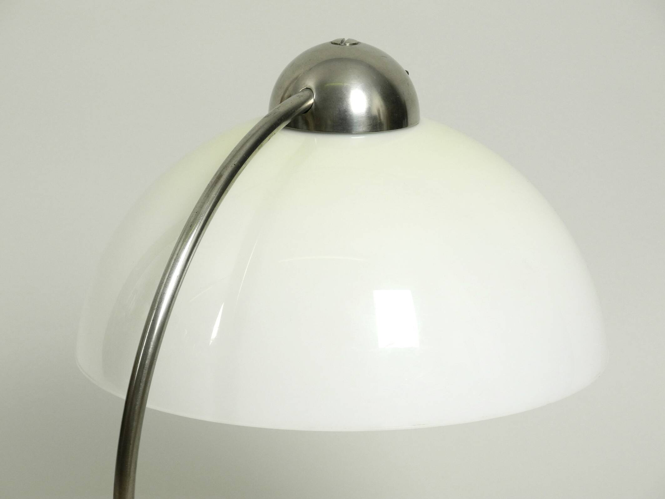 Large Mid Century metal table lamp with plastic shade by Schanzenbach Germa