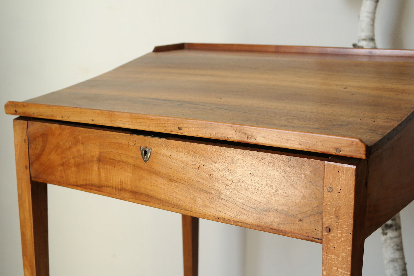 Old schoolboy walnut desk