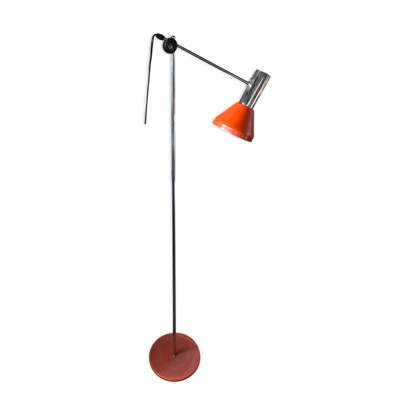 Orange adjustable floor lamp, 1960s