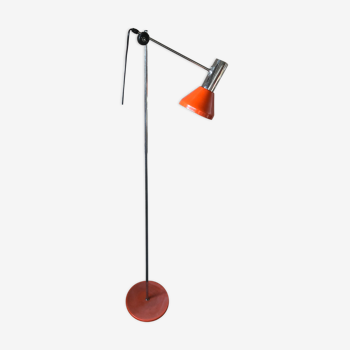 Orange adjustable floor lamp, 1960s