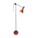 Lampadaire réglable orange, années 1960
