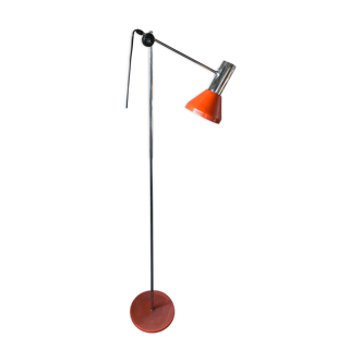 Orange adjustable floor lamp, 1960s