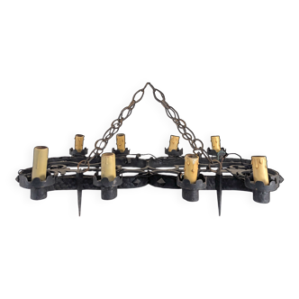 Renaissance style wrought iron chandelier