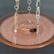 Suspension Art Déco moderniste en verre rose et bronze chromé, par Henry Petitot, 1935