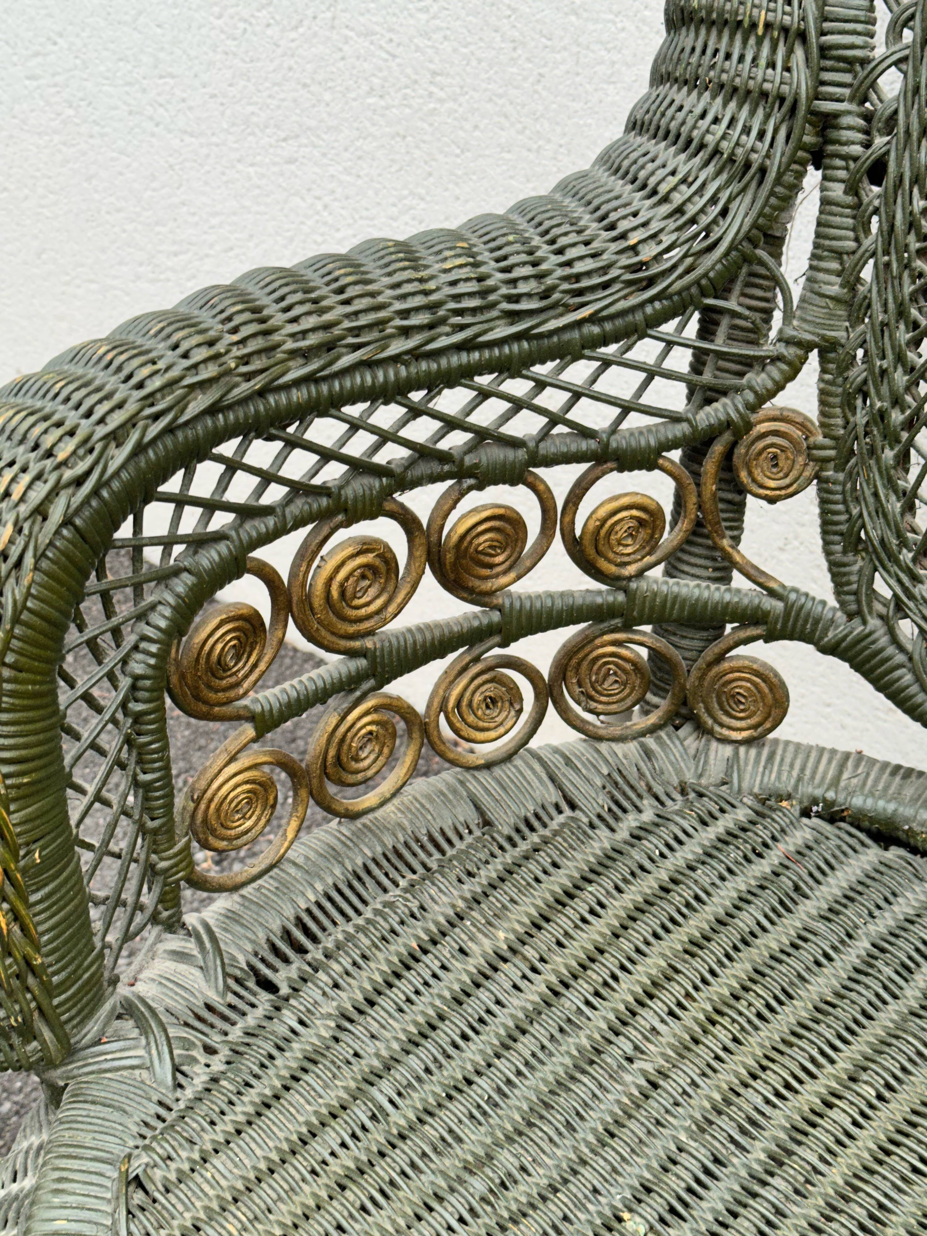 Perret & Vibert pair of ornate rattan armchairs, circa 1890