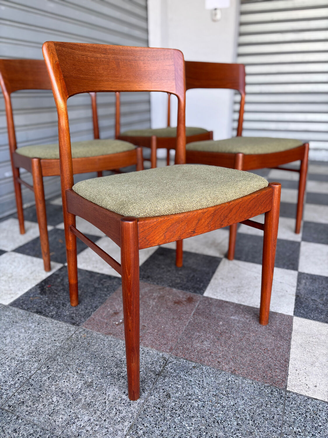 Set of 4 Danish teak chairs