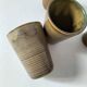 5 speckled stoneware cups from digoin (gp digoin) in brown, 1970s.