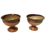2 enameled stoneware bowls