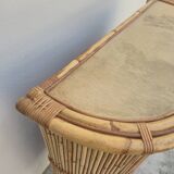Bar vintage en rotin Bambou 1950s