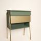 Vintage 1970s work table with a foldable top and drawer.
