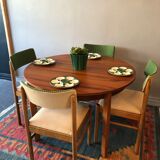 Vintage round table with built-in extension