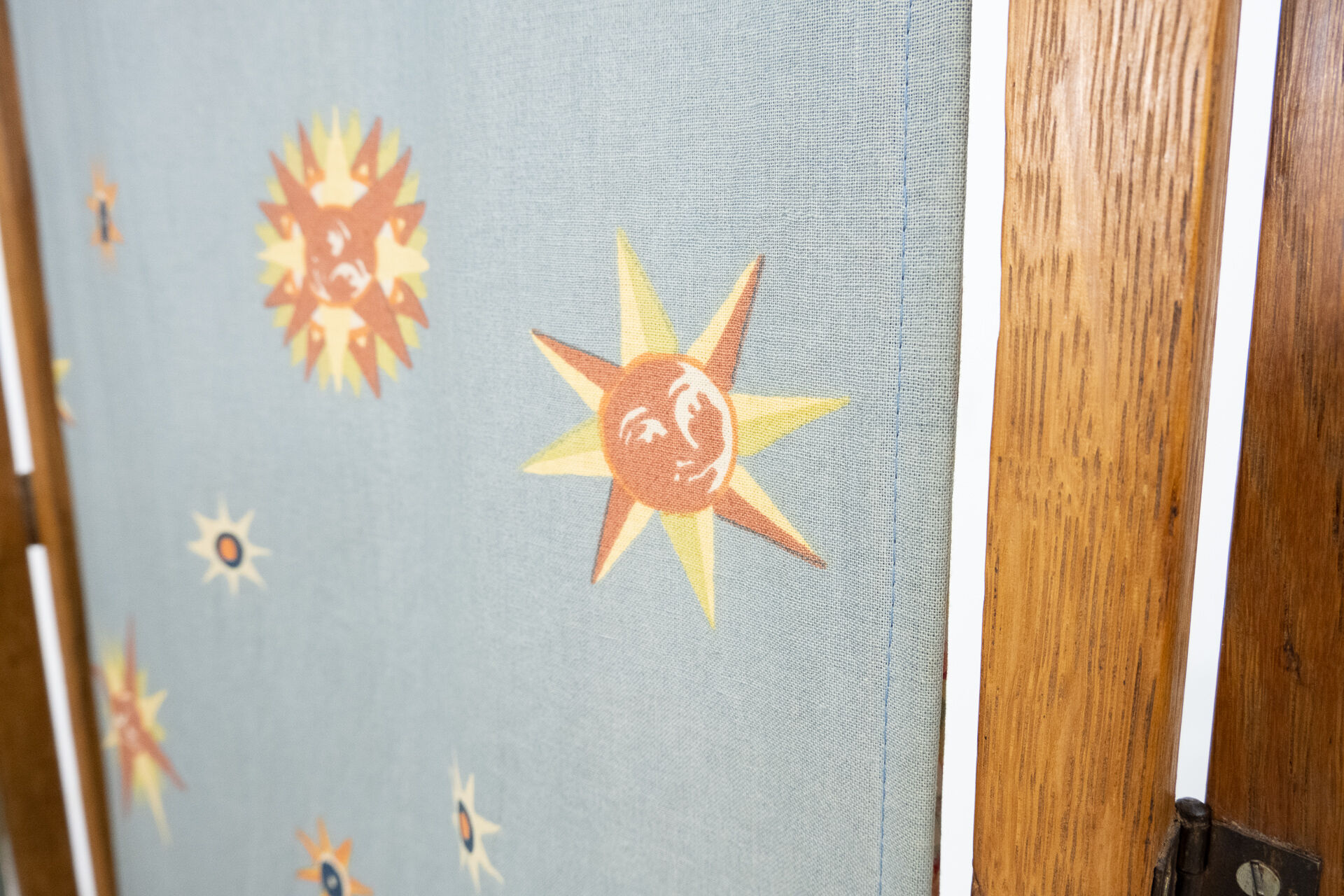 Art deco oak folding screen dutch