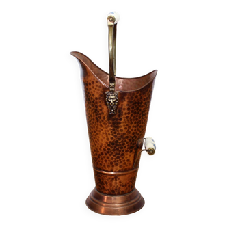 Vintage copper and porcelain umbrella stand