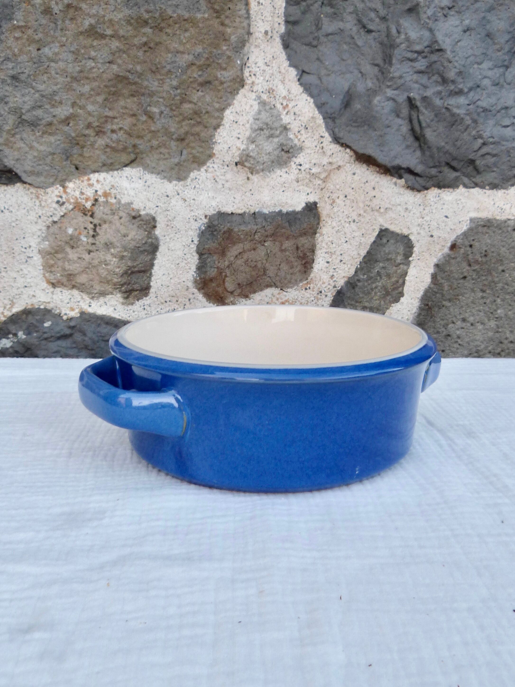 Blue and white ceramic oven dish