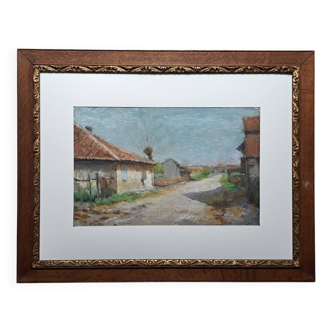 Impressionist painting - dry pastel, Normandy school Louis Minet