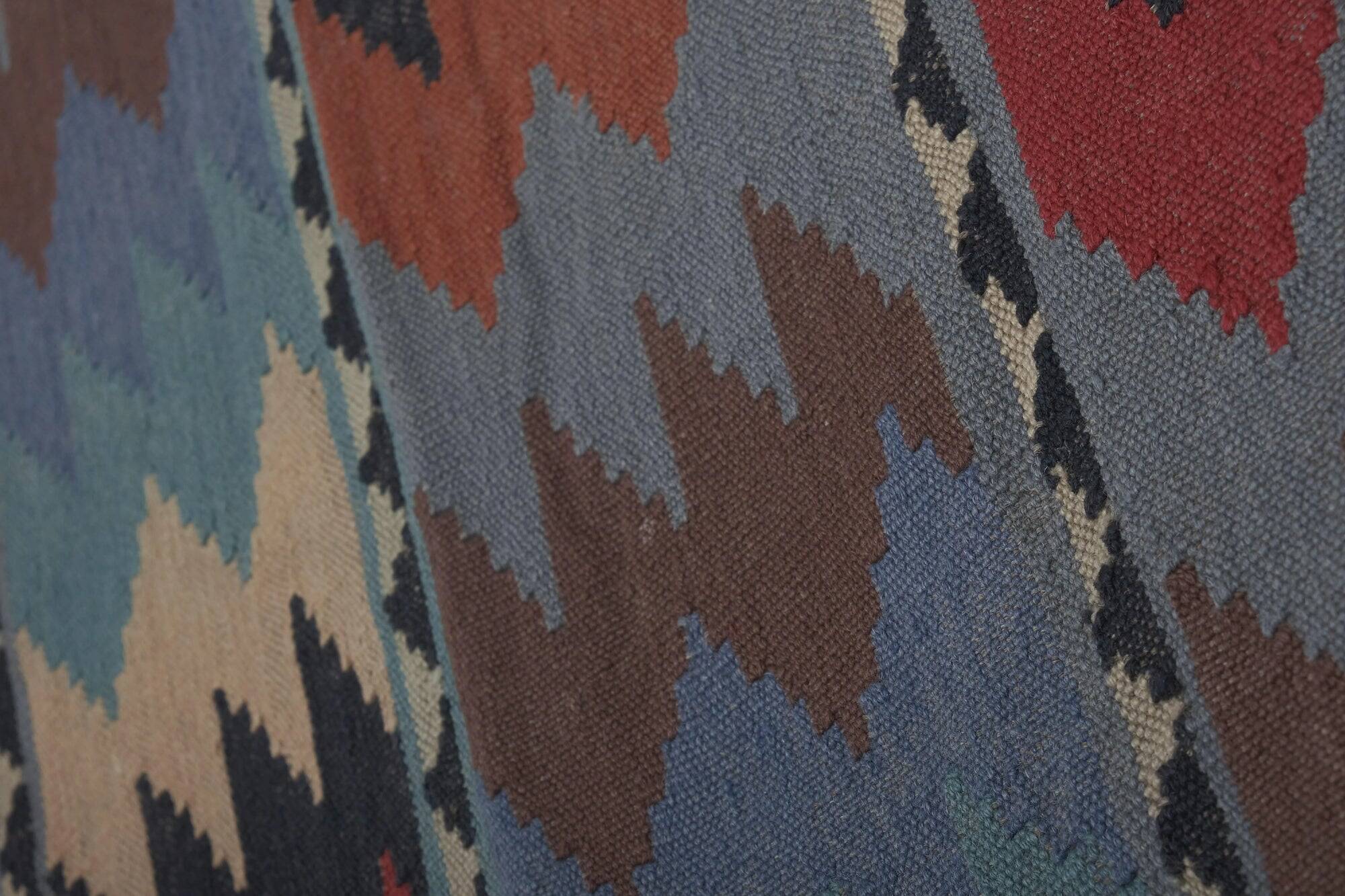 Vintage Turkish kilim handwoven 193x193 cm