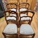 Chaises en merisier recouverte de Toile de Jouy