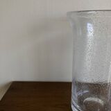1970 XXXL vase in solid bubbled glass H33cm
