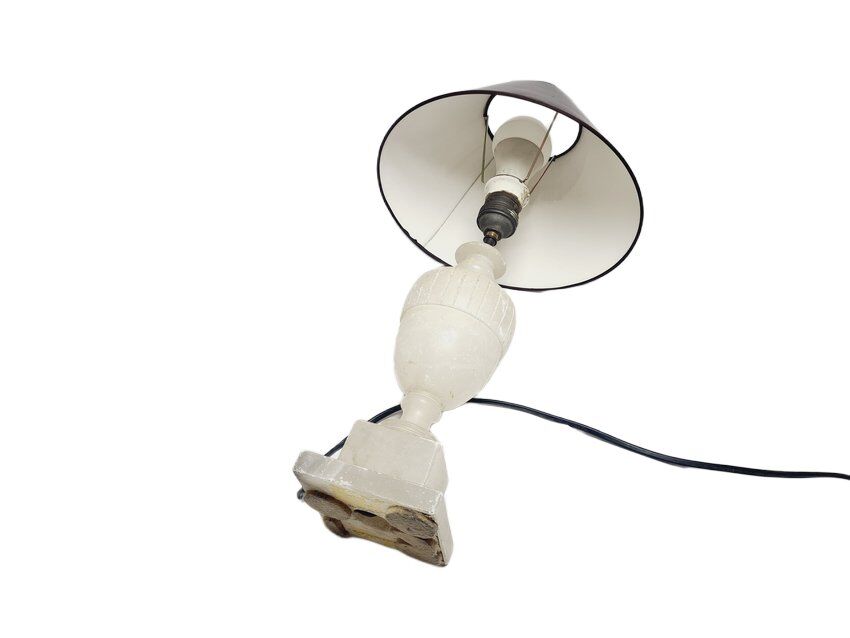Art Deco alabaster bedside lamp, Belgium, 1950s