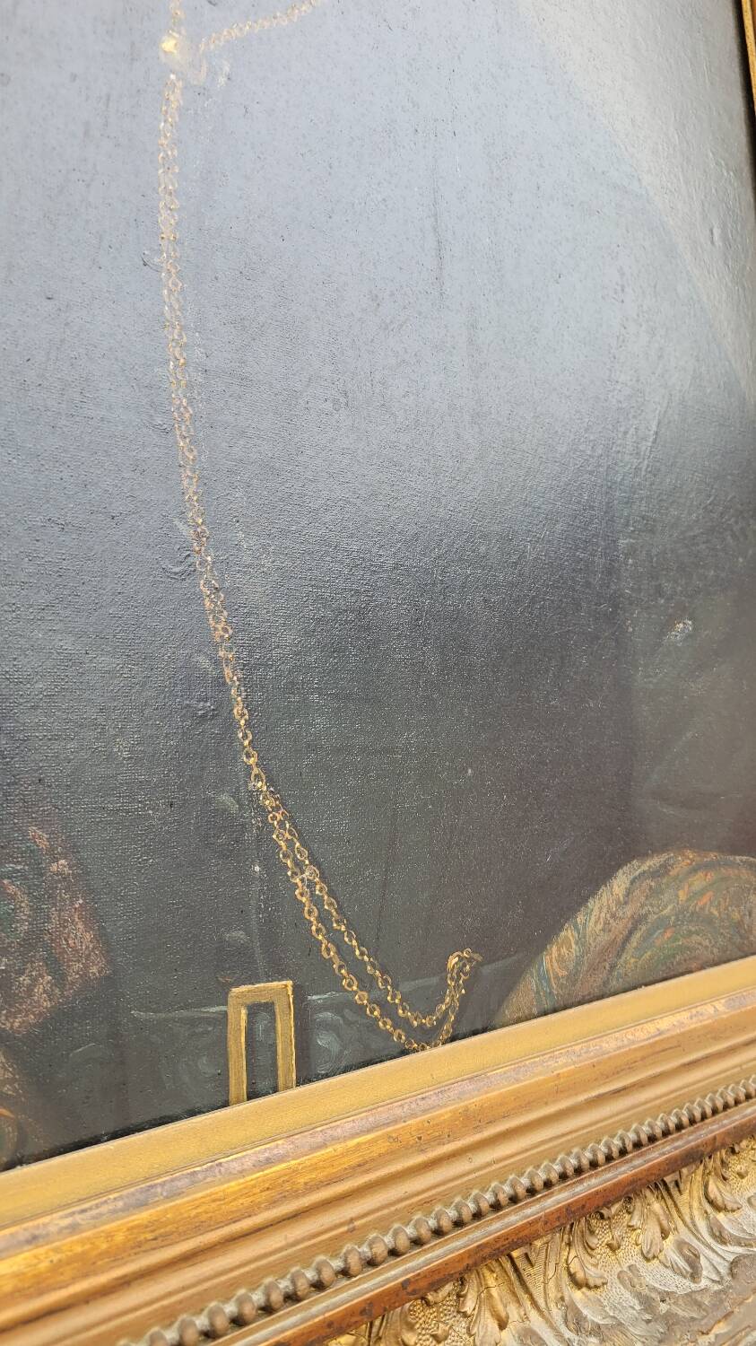 Oil on Canvas Portrait Painting of a Woman Framed 19th Century Signed