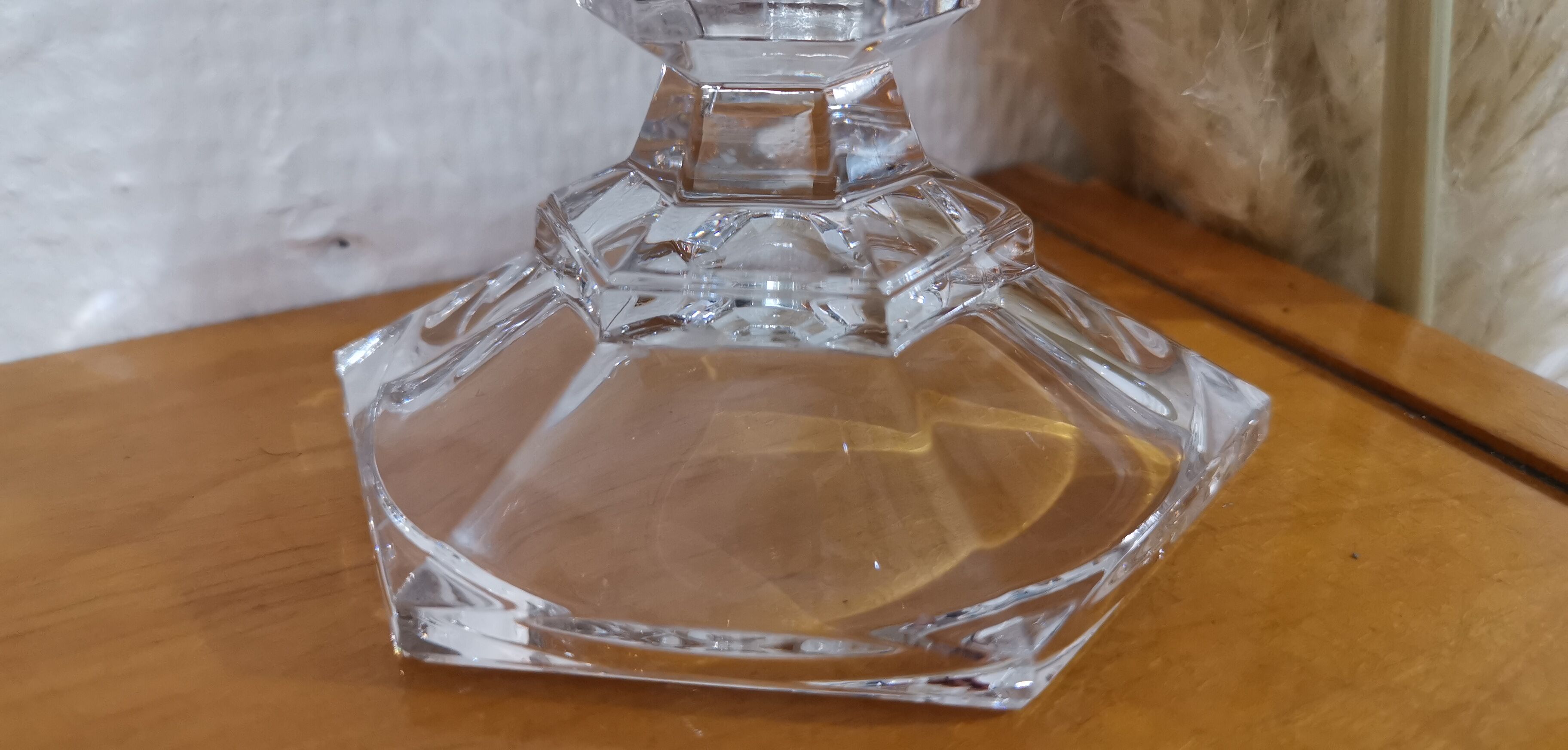 Crystal candle holder from val-saint-lambert