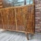 Highboard with crystal glass panels – unique, after renovation