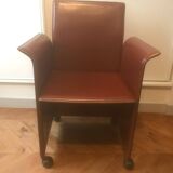 Fauteuil design cuir vintage 1980