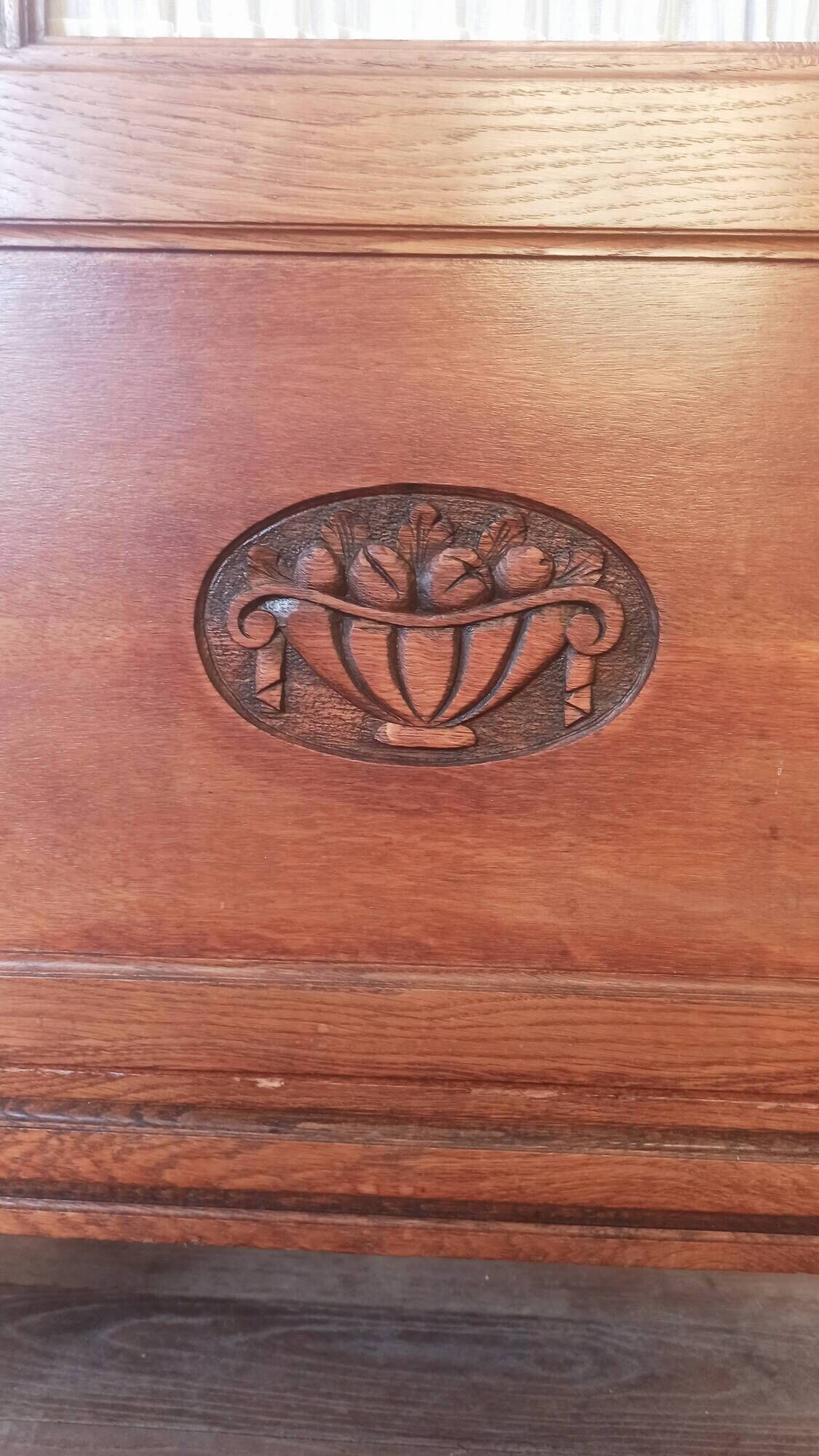 Art Deco bonnetière wardrobe in wood