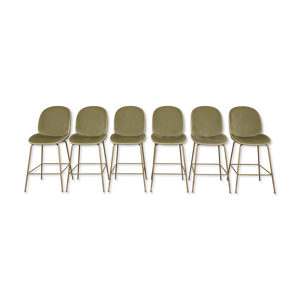 Chaises hautes Gubi velours - vert