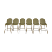 Gubi high chairs in light green velvet