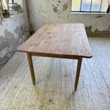 Beech and pine farmhouse table with spindle legs 170 cm