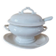 Mustard pot in the shape of a soup tureen made of porcelain.