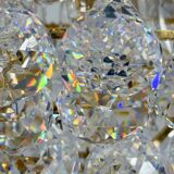 Hollywood Regency chandelier with crystal glass shades by Ernst Palme, Germany, 1960s