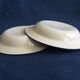 Set of 2 hollow plates enamelled white vintage basins