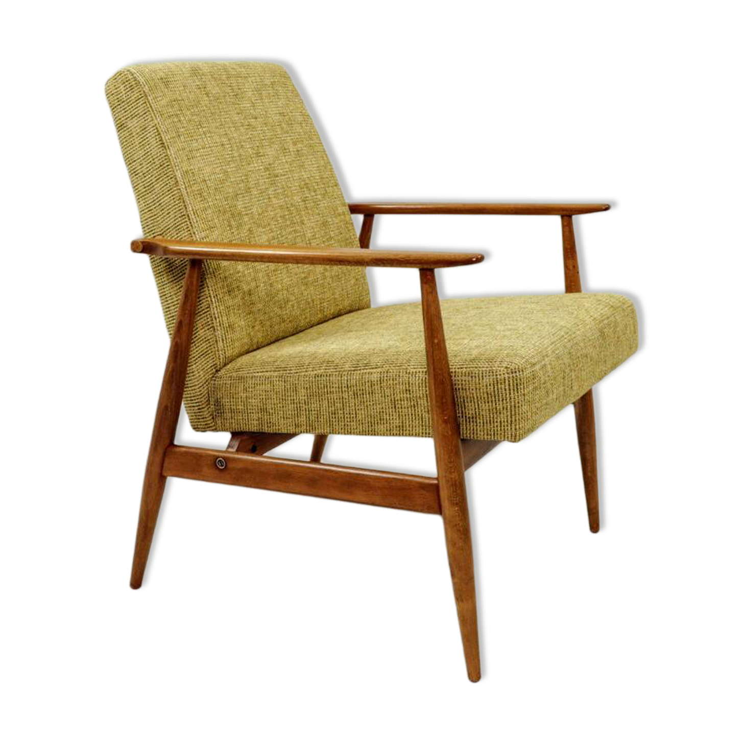 Fauteuil vintage olive vert design by H.Lis