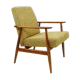 Fauteuil vintage vert olive design par H.Lis