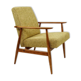 Fauteuil vintage vert olive design par H.Lis