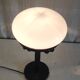 Art Deco table lamp in wrought iron and opaline - 1930s/40s