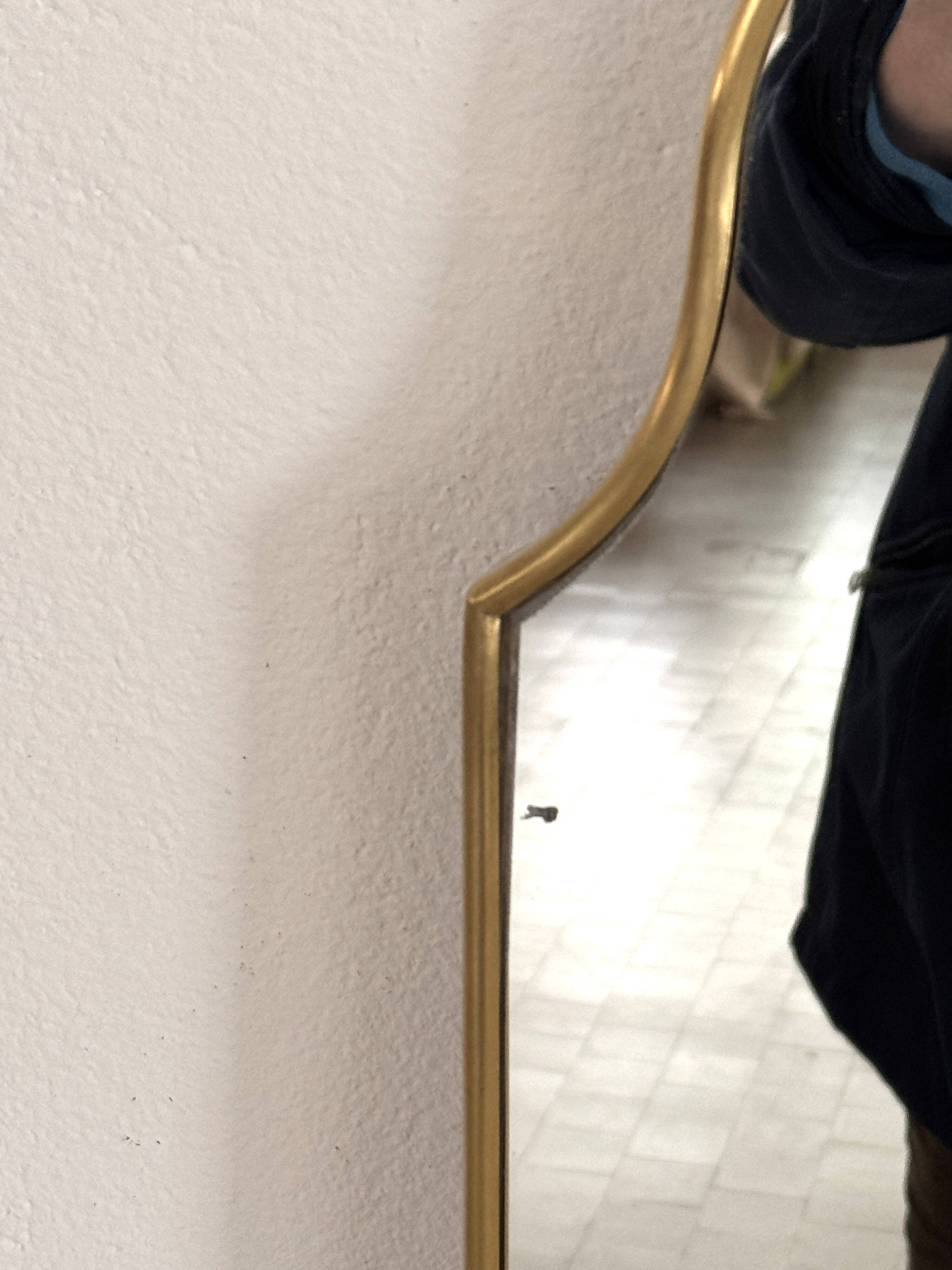 Miroir italien en laiton, 1950