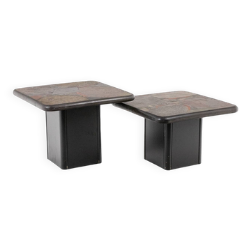 Paul Reinier Kingma. Paire de tables de style Brutaliste. Années 1970.
