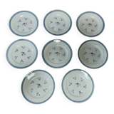 Dessert plates, set of eight, Marly decor