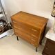 Commode 4 tiroirs en bois et métal noir années 1960