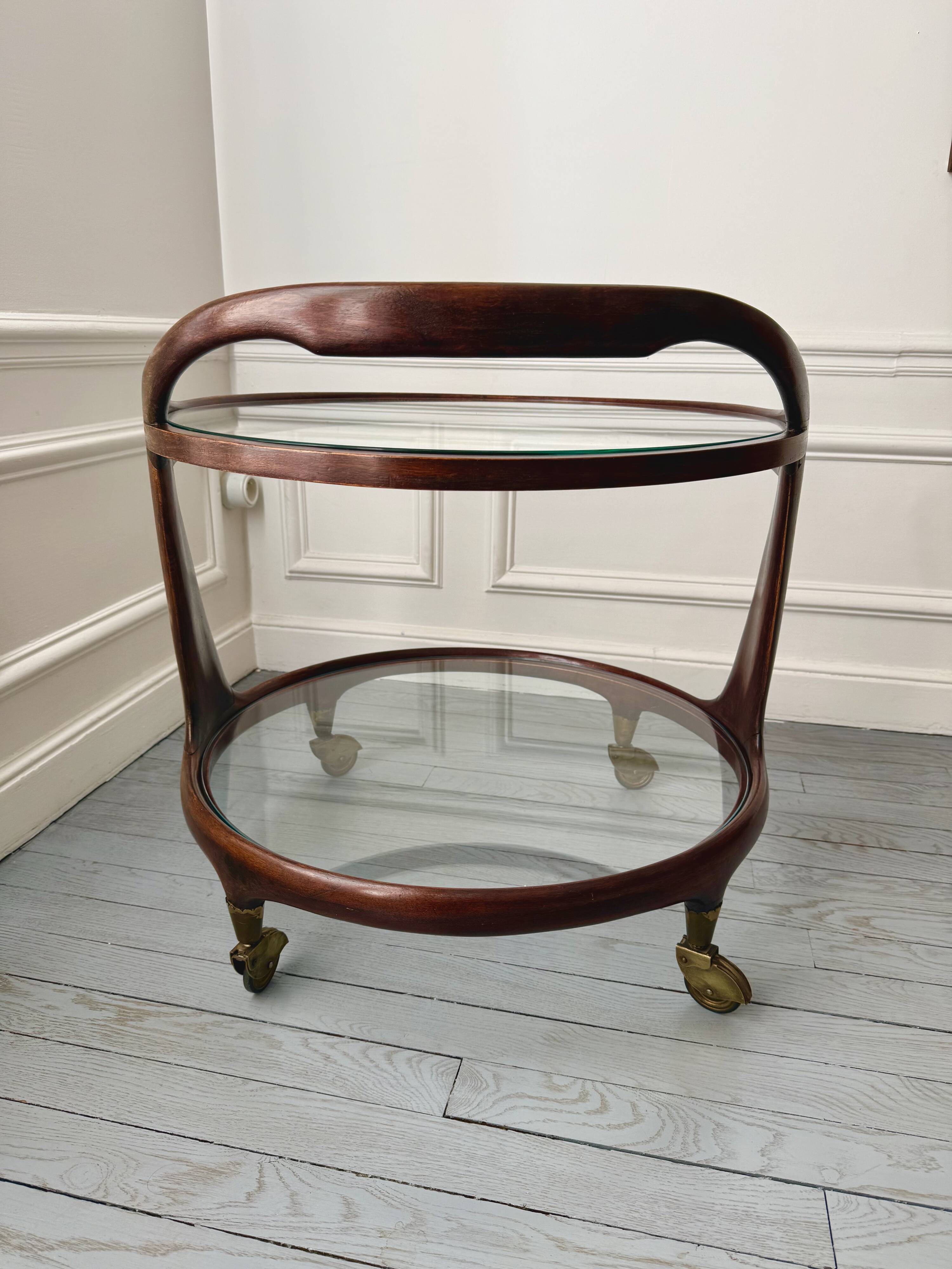 Cesare Lacca rolling coffee table service trolley