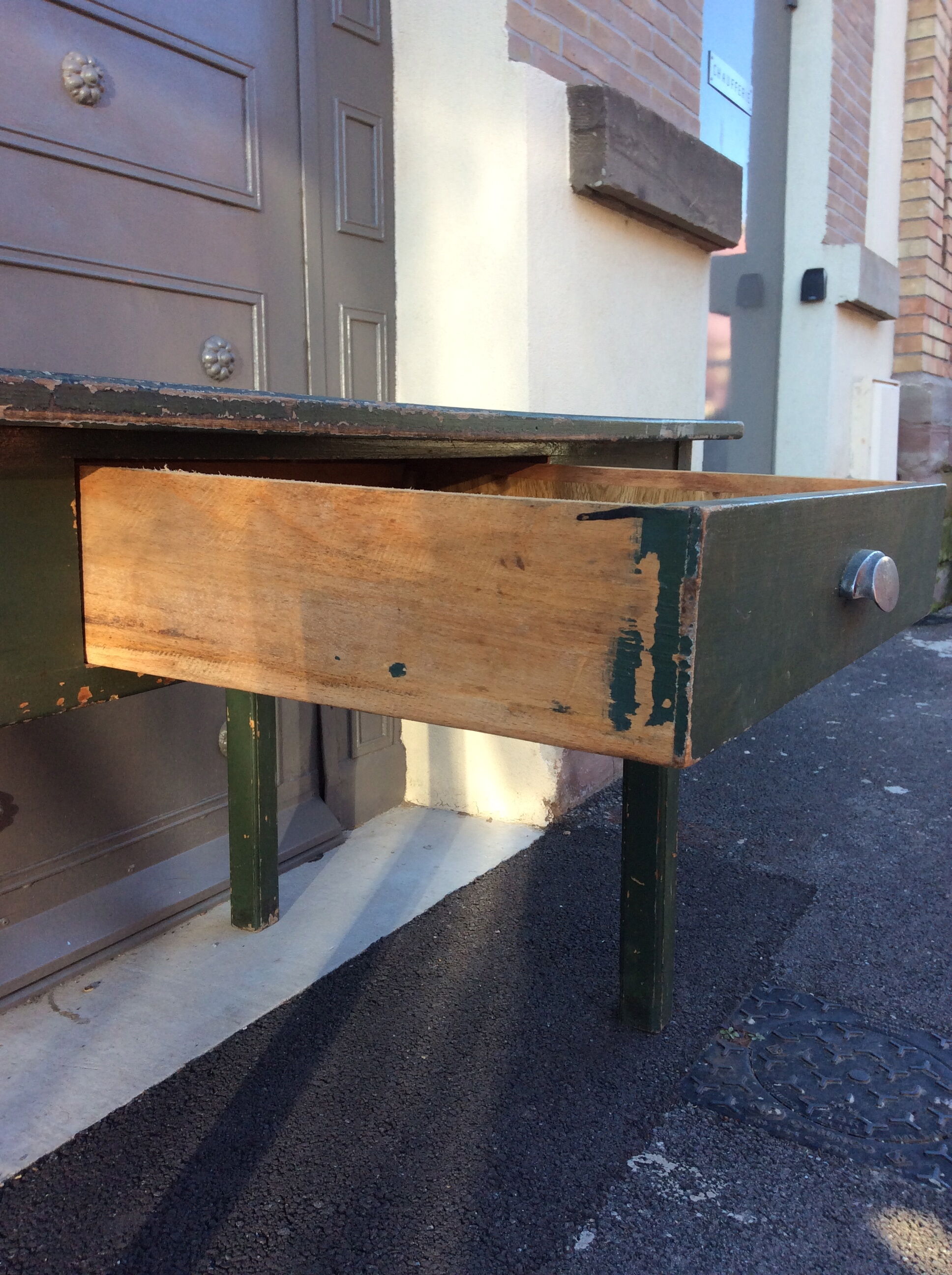Table de ferme vintage 1940 sapin