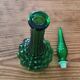 Italian carafe in Empoli glass, Boules model, green color, year 60.