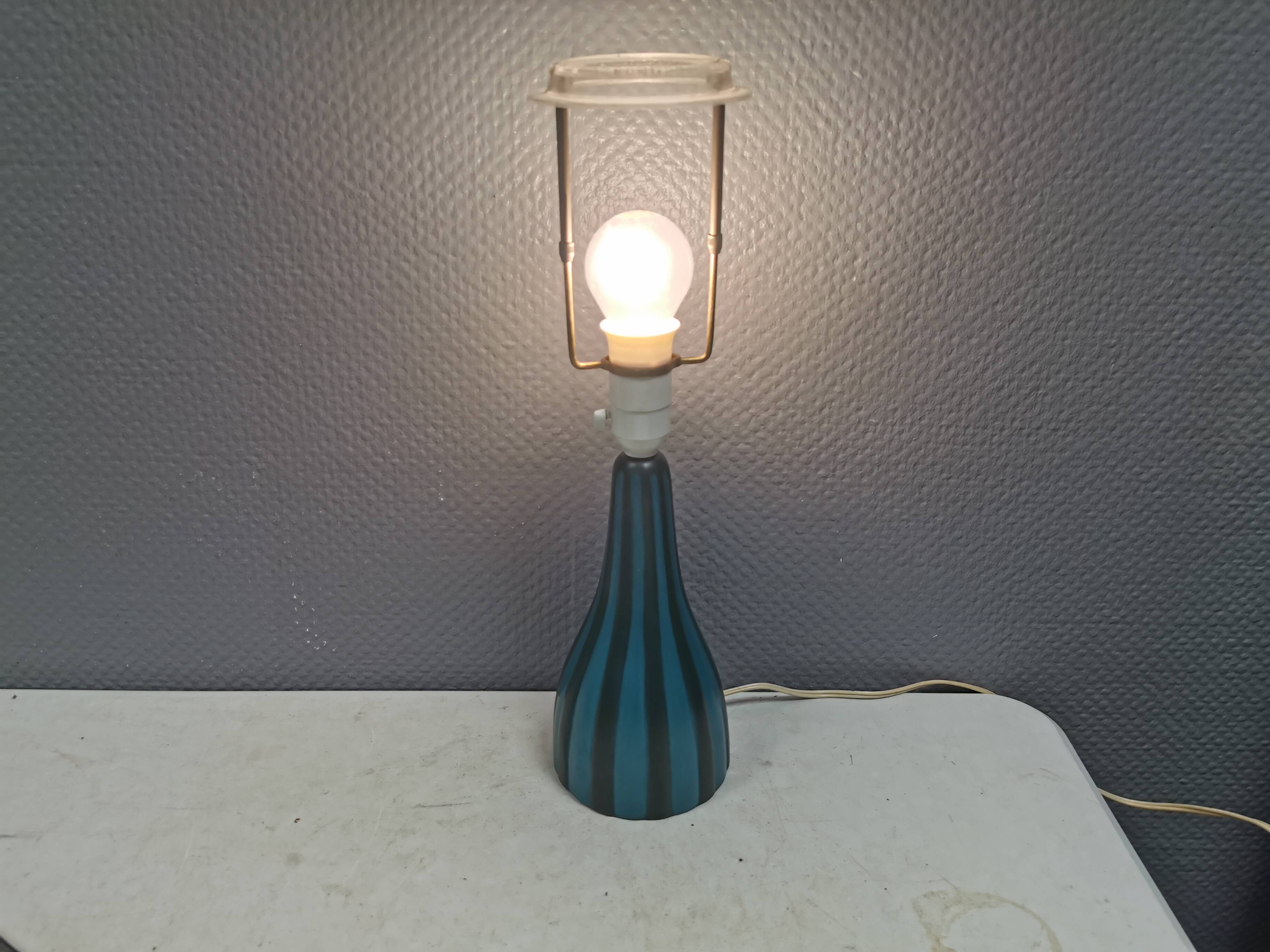 Ceramic table lamp with a "harlequin" pattern. 1970s-80s Denmark