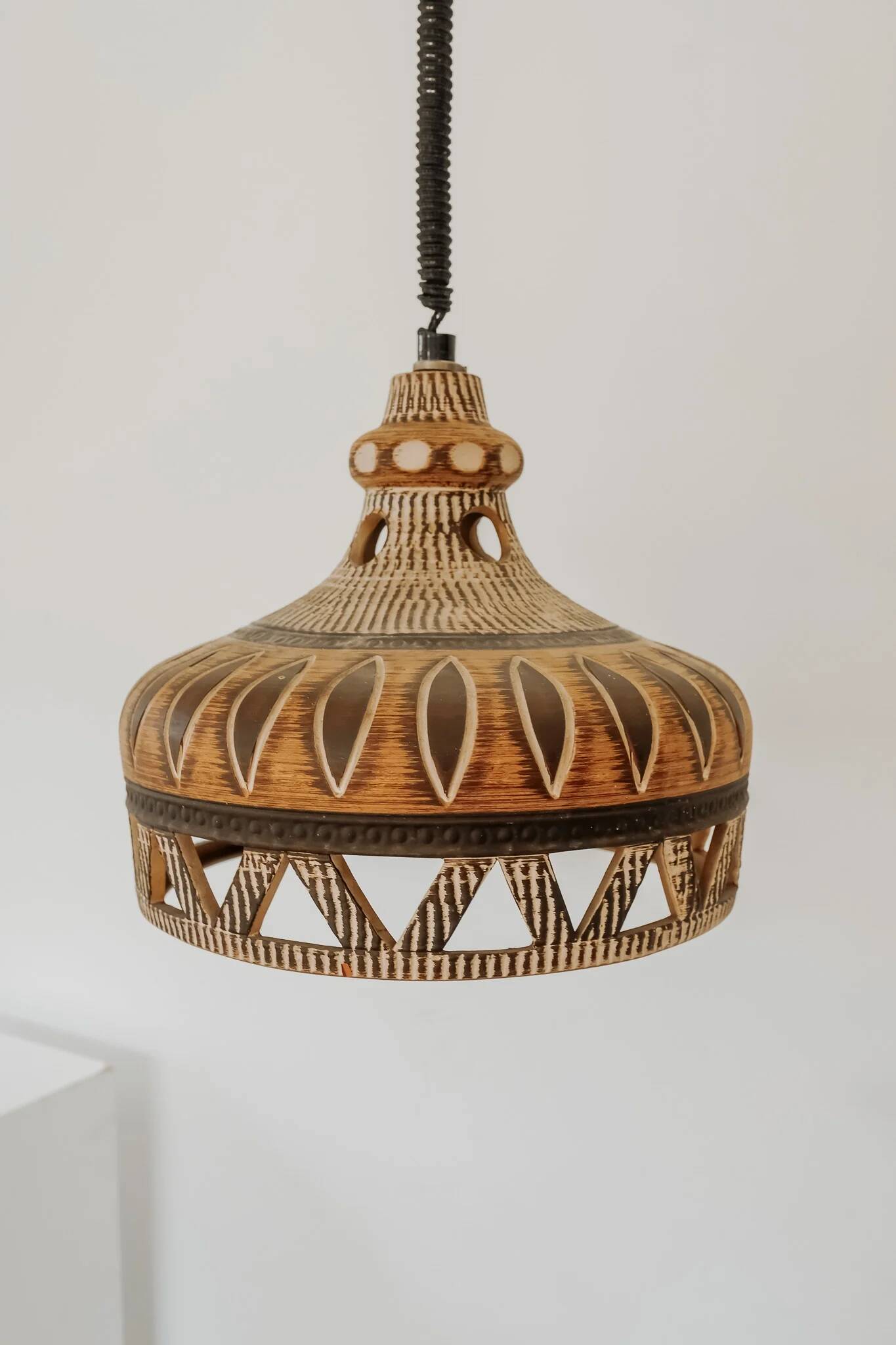 Vintage ceramic pendant from Denmark, 1970s.