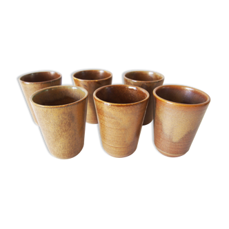 Set of 6 glasses in sandstone Digoin