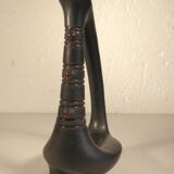 Zoomorphic pitcher vase in black ceramic