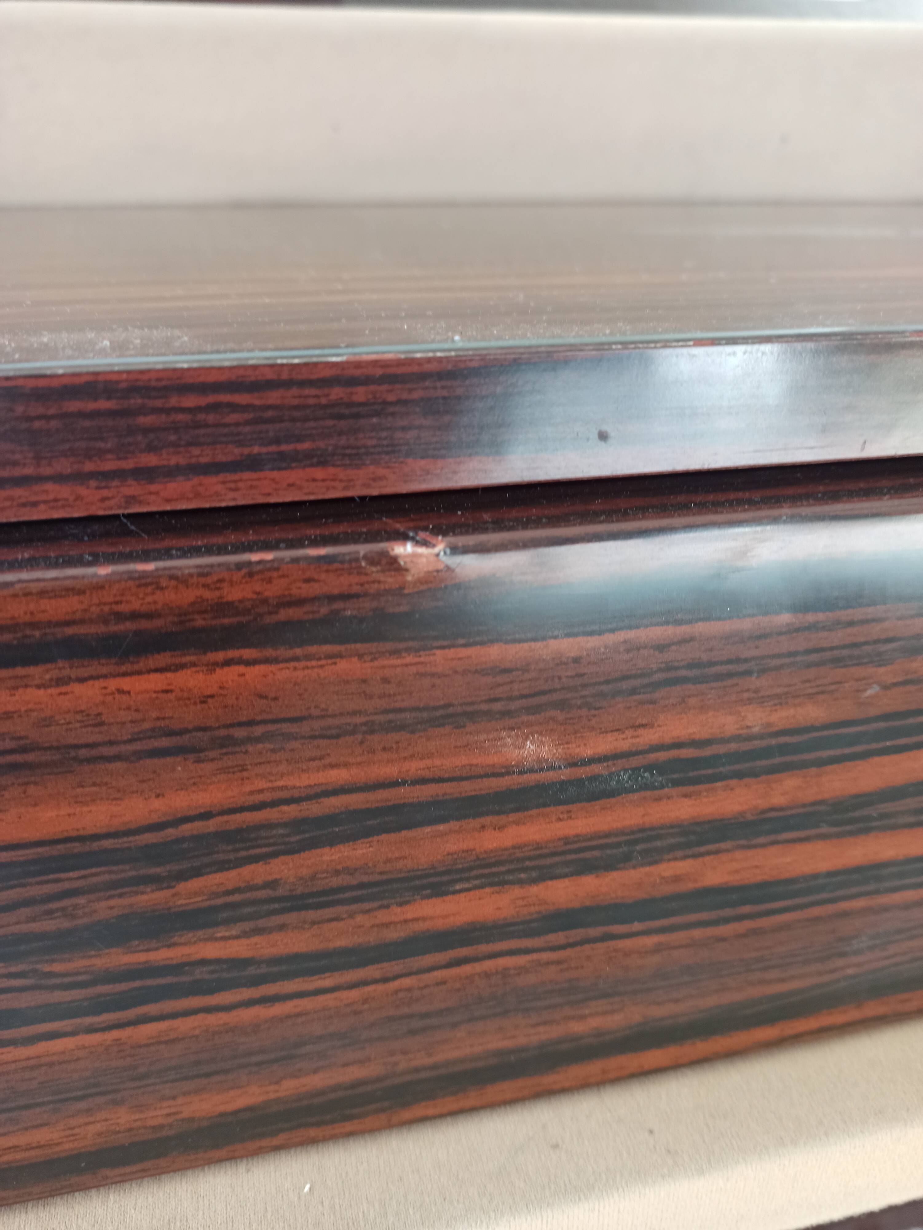 Ebony veneer dressing table with mirror, 1970s